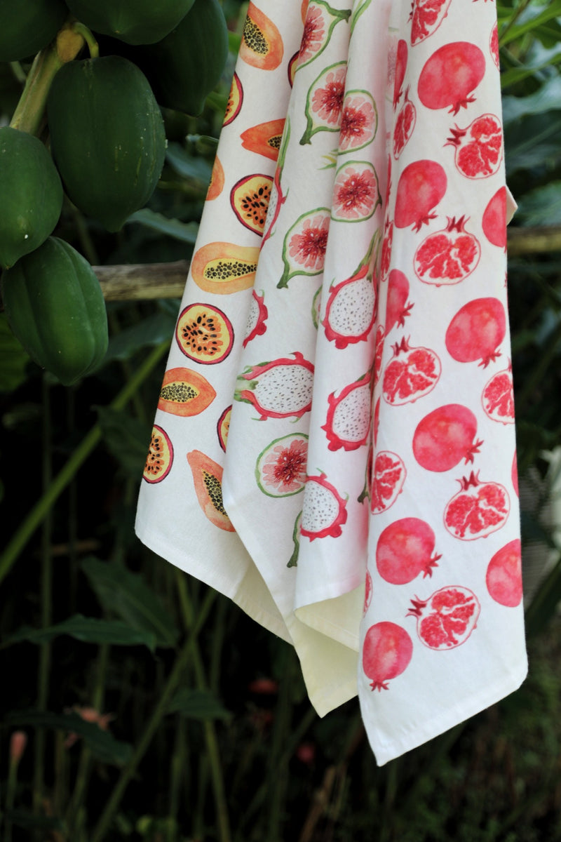 Couleur Nature Fruit Tea Towels (Set of 3) Yellow